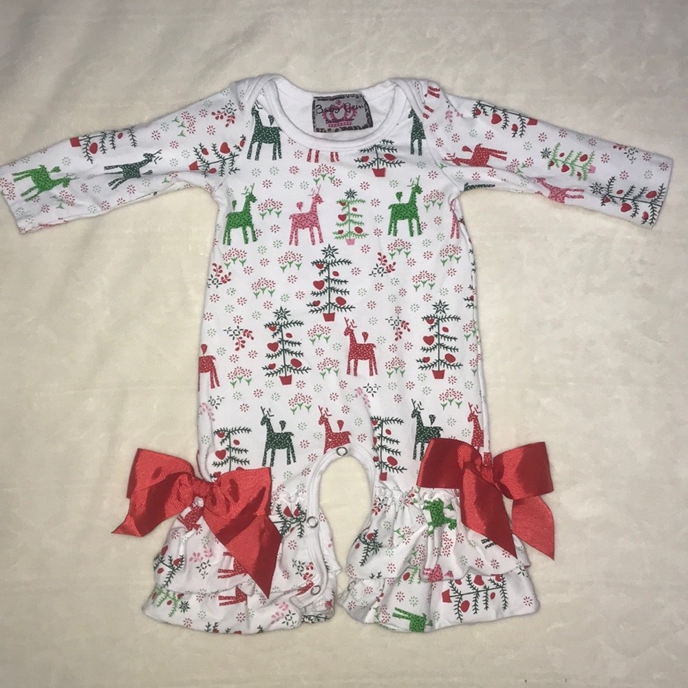 0-3 Month Boutique Christmas Romper